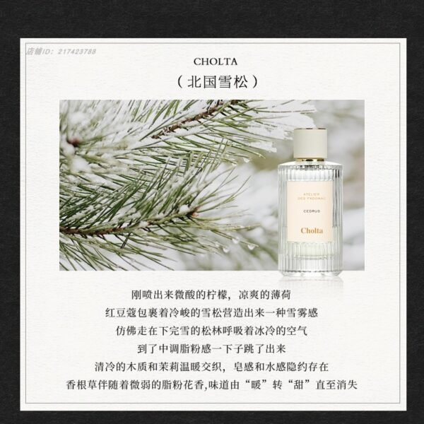Cholta香水北國雪松煙雨茉莉木蘭詩語漫境橡野仙境紙莎草正裝香水